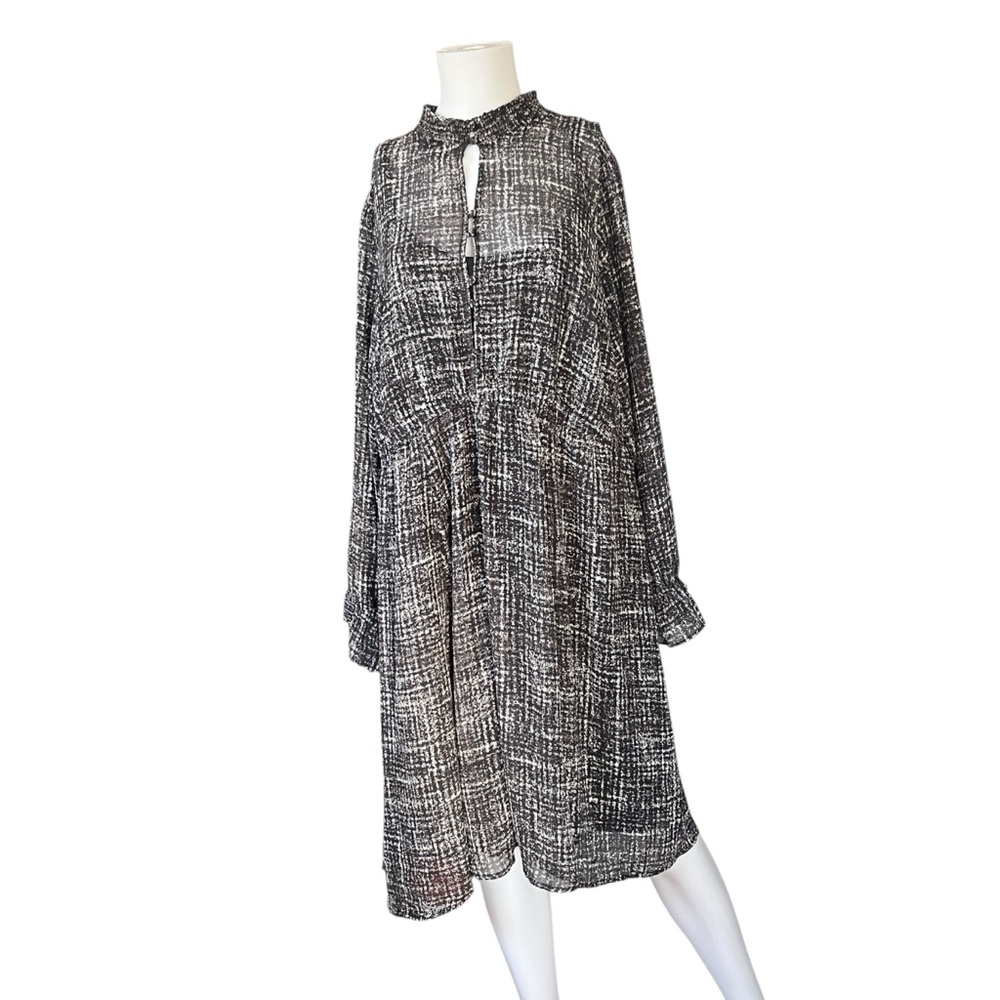 NEW Torrid Mini Chiffon Mock Neck Dress Long Sleeve Plus Size 2X
